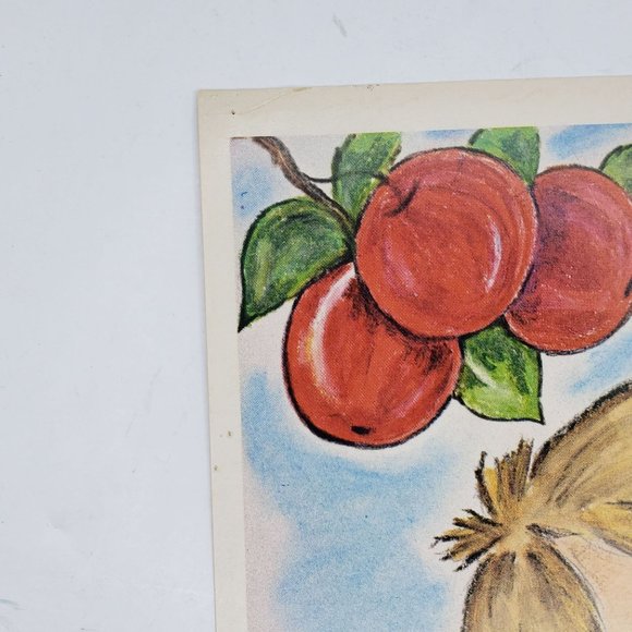 Vintage 1968 Classroom Poster Print Atrelle Dill Roberta Ross September Apples - Picture 3 of 4